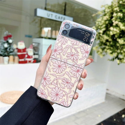 Flower Painting Transparent Case For Samsung Galaxy Z Flip 4