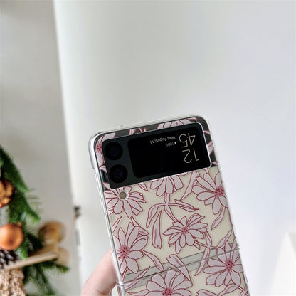 Flower Painting Transparent Case For Samsung Galaxy Z Flip 4