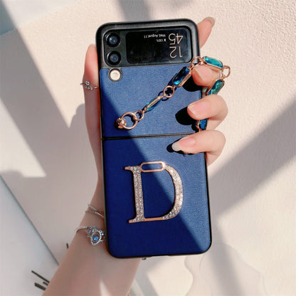 Elegant Blue Leather Case for Samsung Z Flip Galaxy Z Flip 4