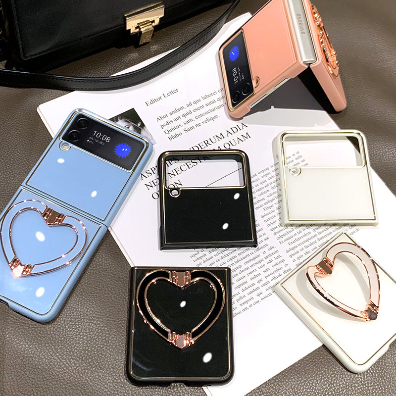 Luxury Heart Bracket Case For Samsung Galaxy Z Flip 4 5G
