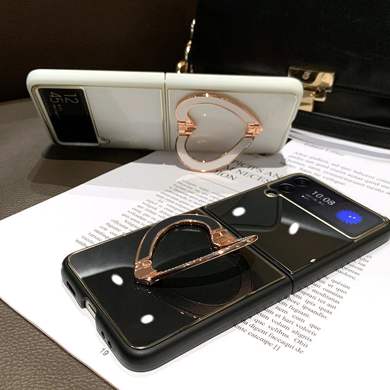Luxury Heart Bracket Case For Samsung Galaxy Z Flip 4 5G
