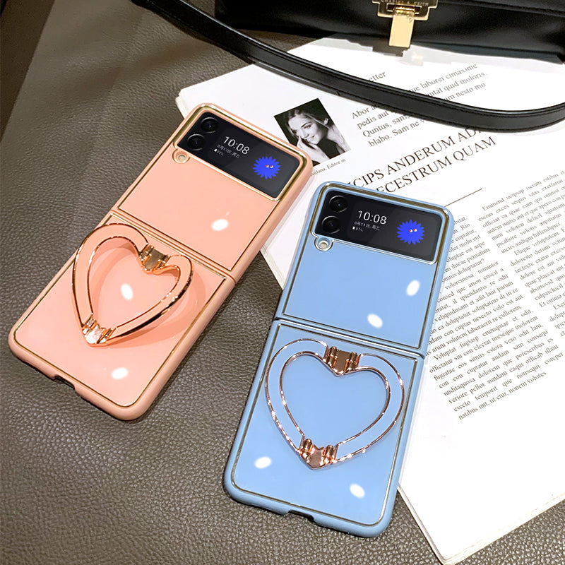 Luxury Heart Bracket Case For Samsung Galaxy Z Flip 4 5G