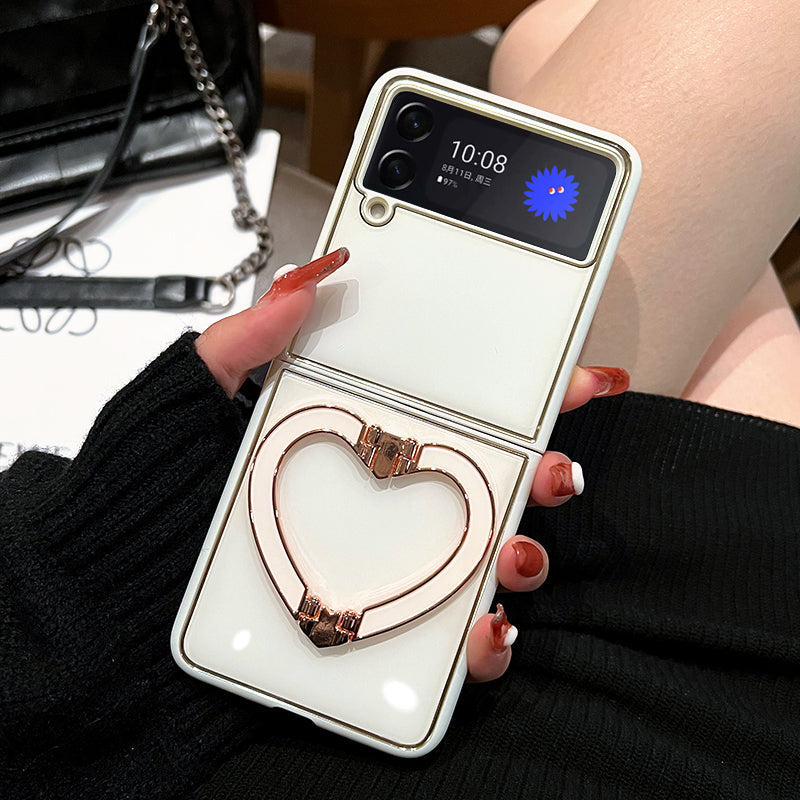 Luxury Heart Bracket Case For Samsung Galaxy Z Flip 4 5G