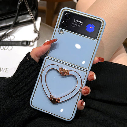 Luxury Heart Bracket Case For Samsung Galaxy Z Flip 4 5G