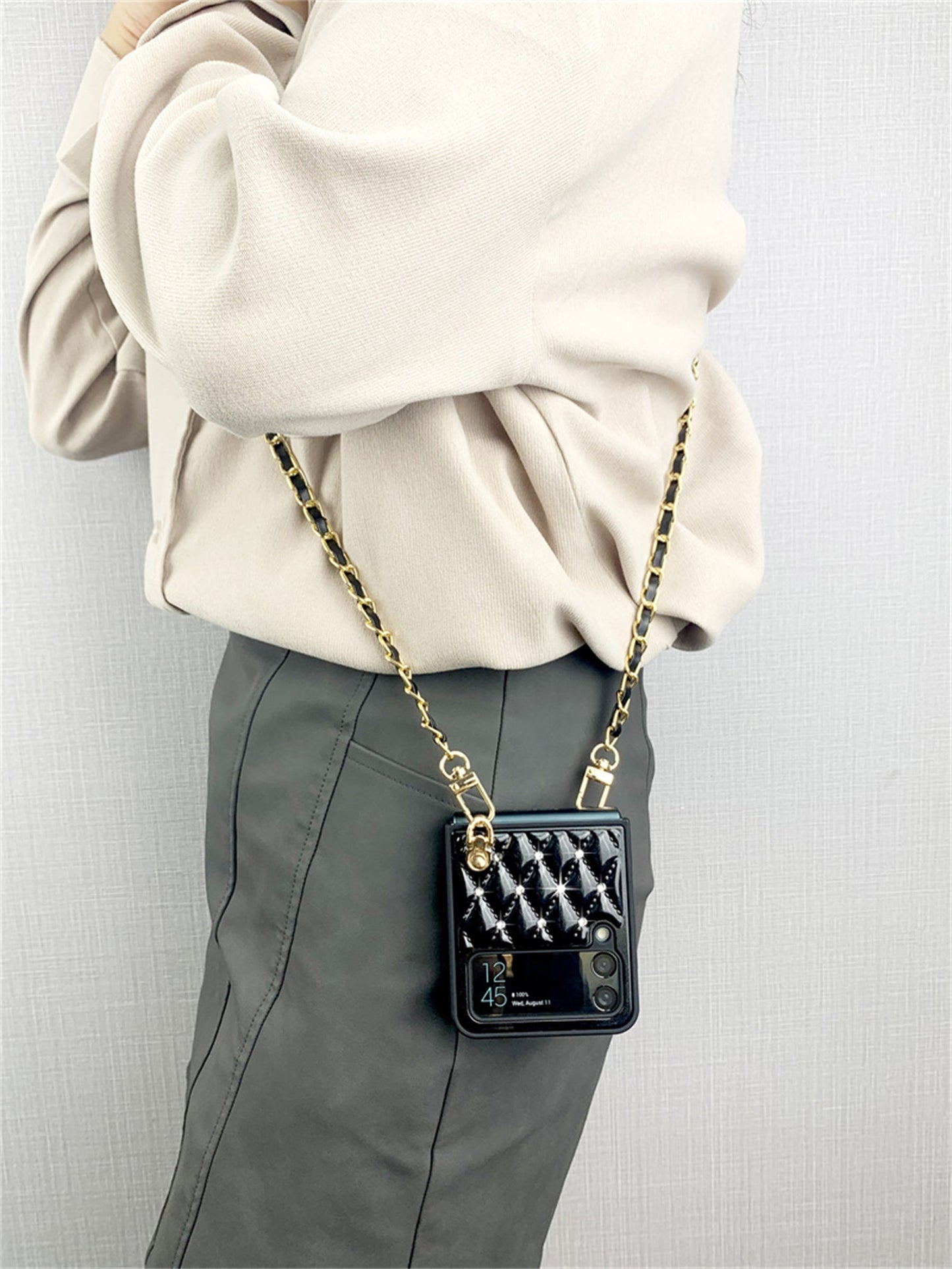 Luxury Crossbody Leather Case for Samsung Galaxy Z Flip 4 5G