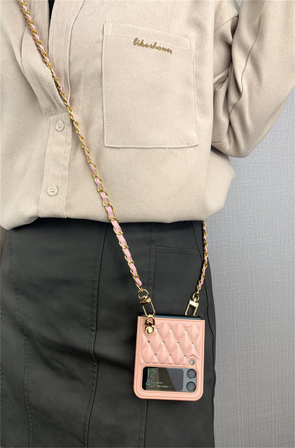 Luxury Crossbody Leather Case for Samsung Galaxy Z Flip 4 5G
