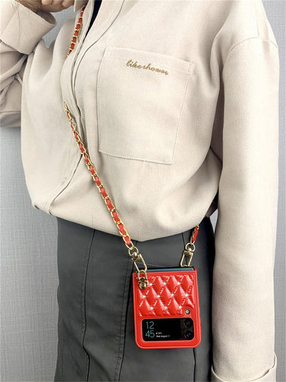 Luxury Crossbody Leather Case for Samsung Galaxy Z Flip 4 5G