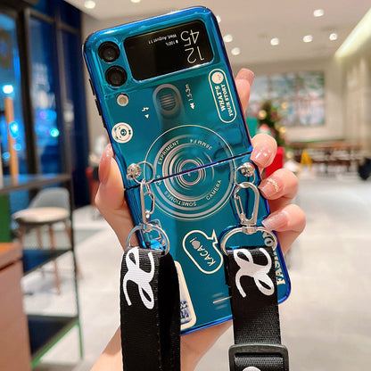 Retro Case With Chain For Samsung Galaxy Z Flip 4 5G