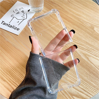 Cute 3D Black Heart Transparent PC Hard Slim Phone Case For Samsung Galaxy Z Flip 4