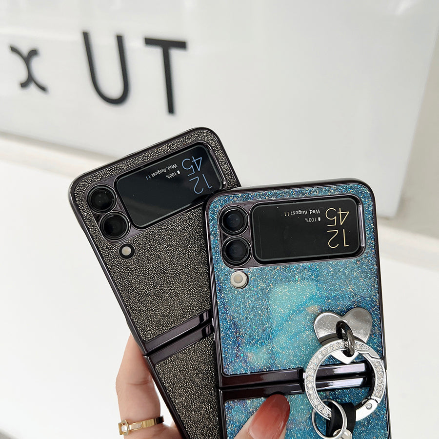 Bling Heart Pendant Case For Galaxy Z Flip 4