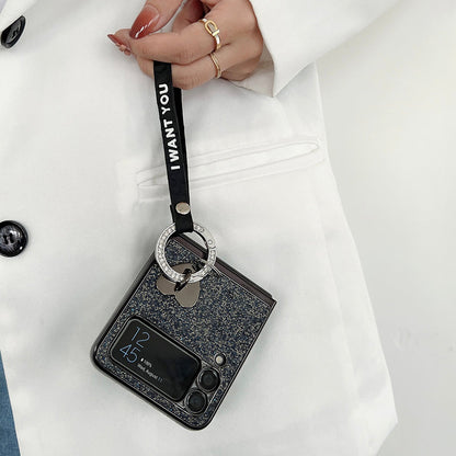 Bling Heart Pendant Case For Galaxy Z Flip 4