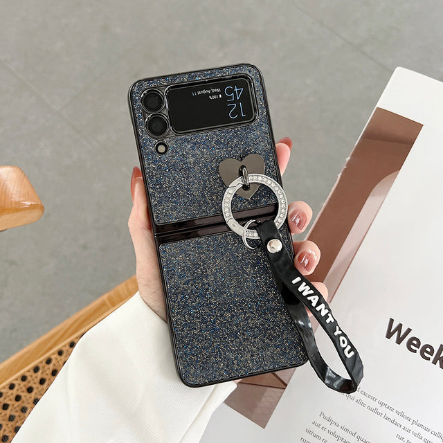 Bling Heart Pendant Case For Galaxy Z Flip 4