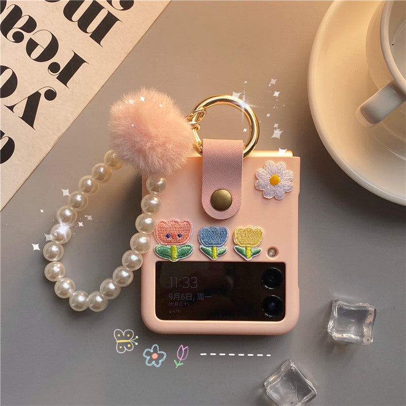 Pink Flower Case For Galaxy Z Flip 4 5G