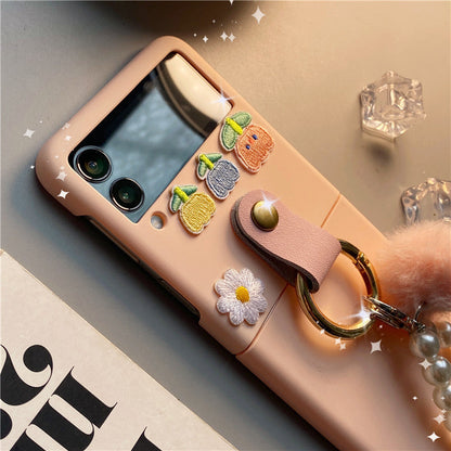 Pink Flower Case For Galaxy Z Flip 4 5G