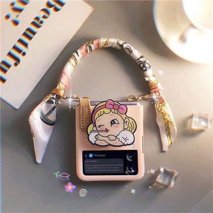Cartoon Cute Lanyard Case For Galaxy Z Flip 4