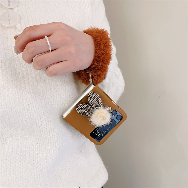 Fluffy Hand Rope Case For Galaxy Z Flip 4