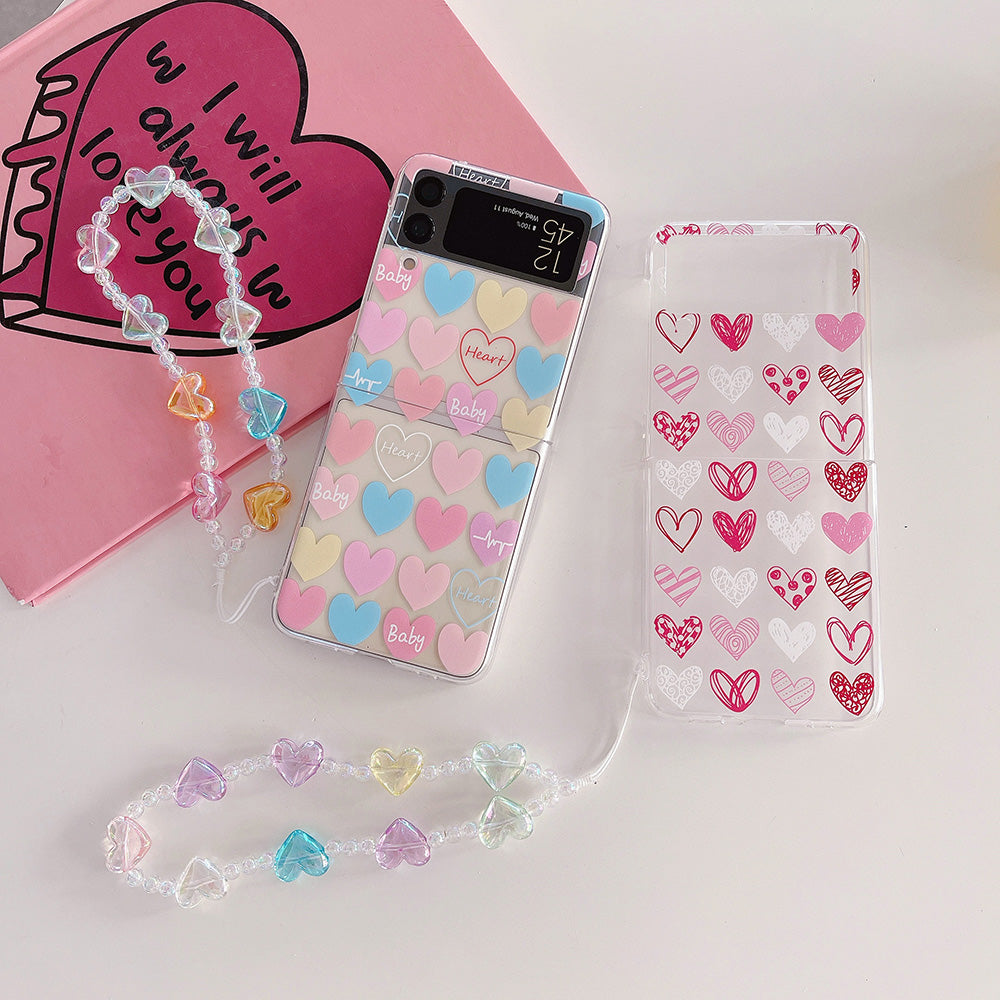 Lovely Colorful Heart Case For Samsung Galaxy Z Flip 4 5G