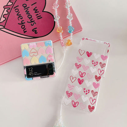 Lovely Colorful Heart Case For Samsung Galaxy Z Flip 4 5G