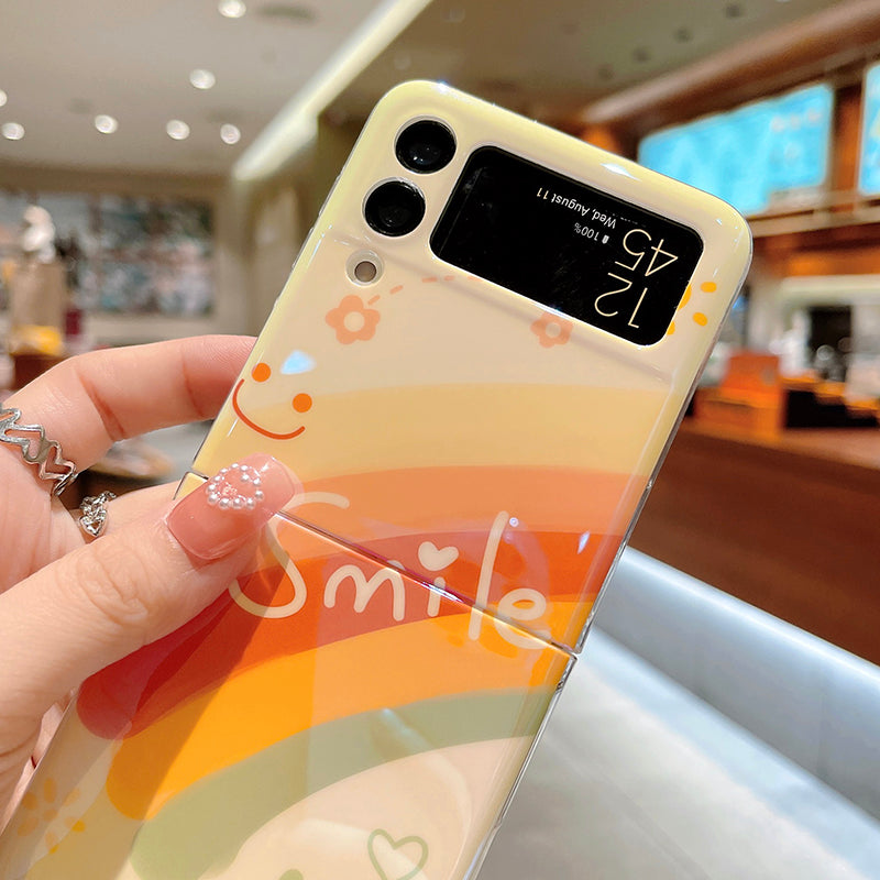 Cute Blue Ray Rainbow Case For Galaxy Z Flip 4