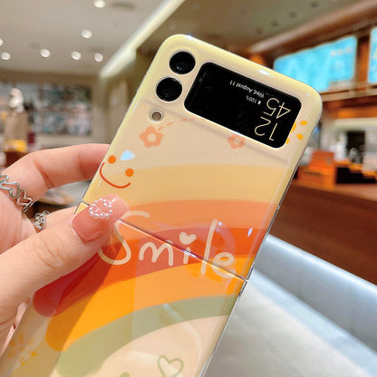 Cute Blue Ray Rainbow Case For Galaxy Z Flip 4