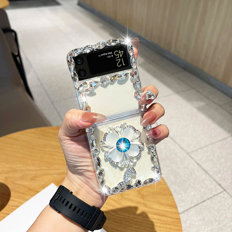 Luxury Rhinestone Flower Case For Samsung Galaxy Z Flip 4 5G