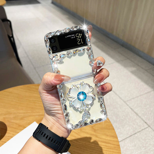 Luxury Rhinestone Flower Case For Samsung Galaxy Z Flip 4 5G