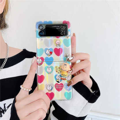 Cartoon Colorful Case with Pendant For Galaxy Z Flip 4