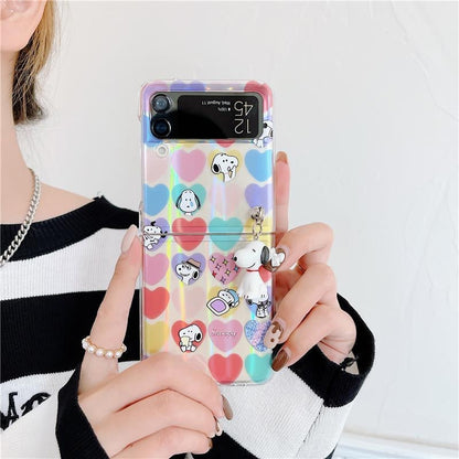 Cartoon Colorful Case with Pendant For Galaxy Z Flip 4