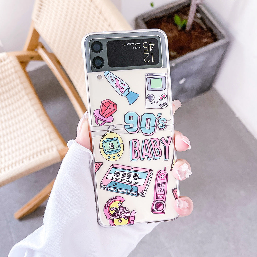 Retro Painted Case With Bracelet For Galaxy Z FLIP 4 5G