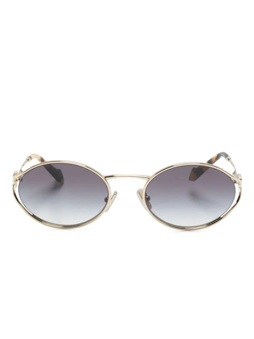Eyewear Oval Frame Gold Sunglasses