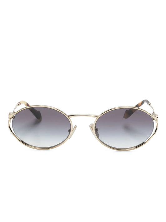 Eyewear Oval Frame Gold Sunglasses